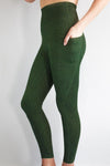 High waisted green dapple leggings by Mama Life London