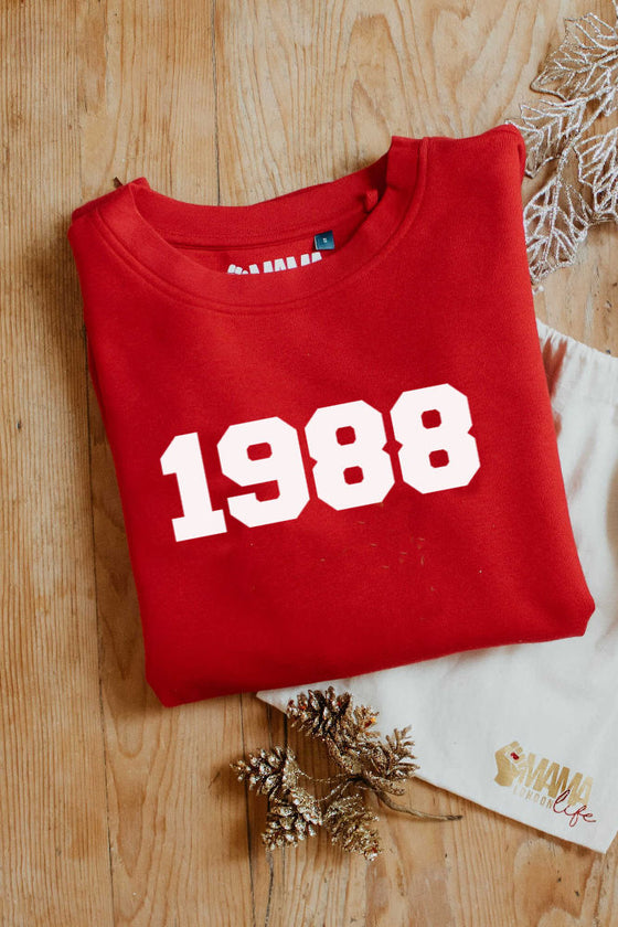 Personalised Year Red Sweatshirt