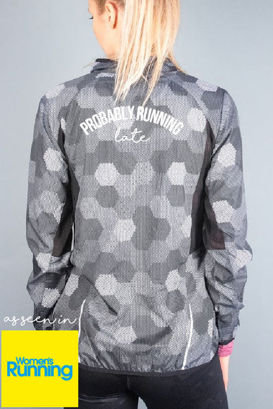 Probably Running Late reflective running jacket from Mama Life London