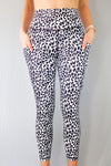 White leopard leggings pockets by Mama Life London